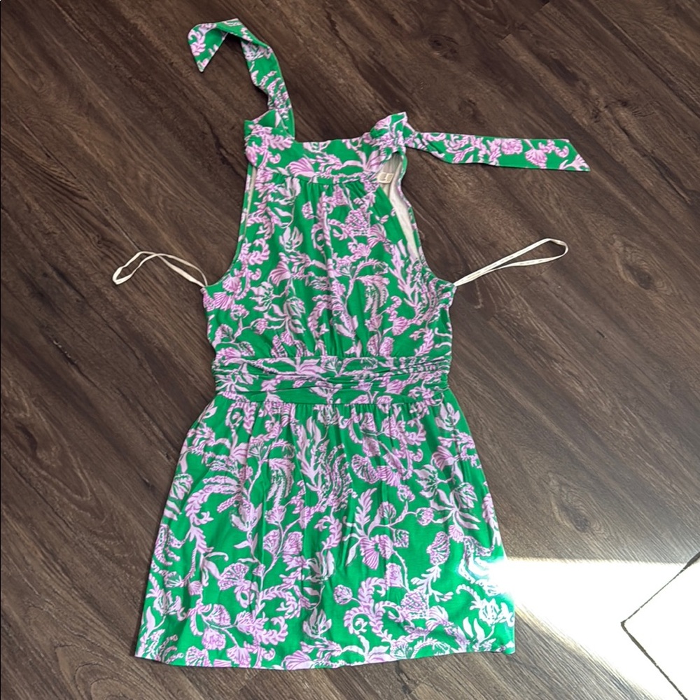 Lilly Pulitzer Green and Pink Floral romper Dress